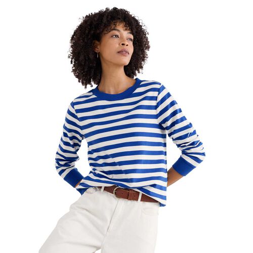 Seasalt Cornwall Nessa Sweatshirt Scallion Chalk Bright Marine