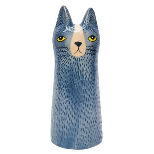 Urban Products Bailey Cat Vase Blue 15cm