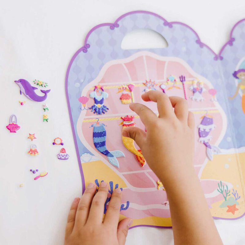 Melissa & Doug Reusable Puffy Sticker Play Set - Mermaid image number 3