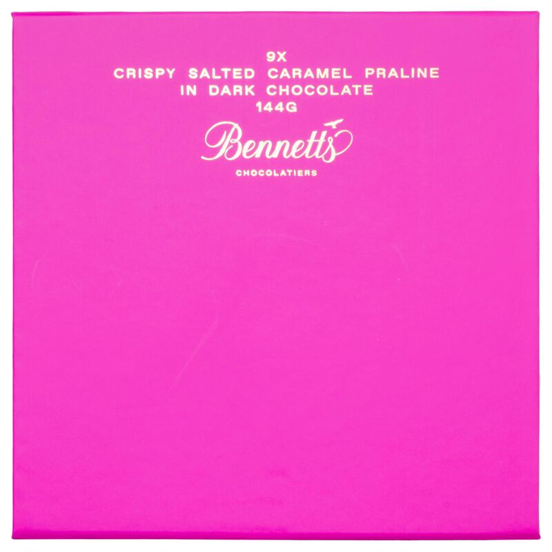 Bennetts of Mangawhai Dark Salted Caramel Praline 9 Piece Giftbox 144g image number 0