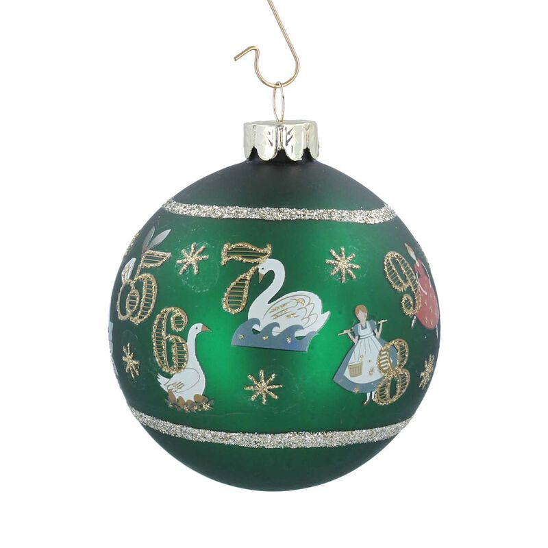 Gisela Graham Matt Green 12 Days Of Christmas Glass Ball image number 0