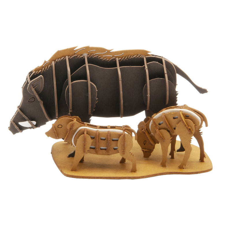 Fridolin 3D Paper Model - Wild Boar Family image number 0