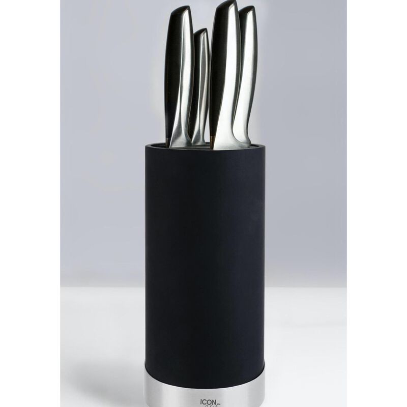 Icon Chef Universal Knife Block Round Black With S/S Base image number 1