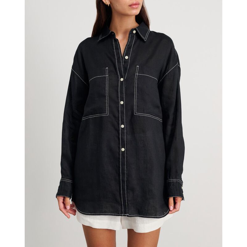 JAG Cindy Linen Oversized Shirt image number 6