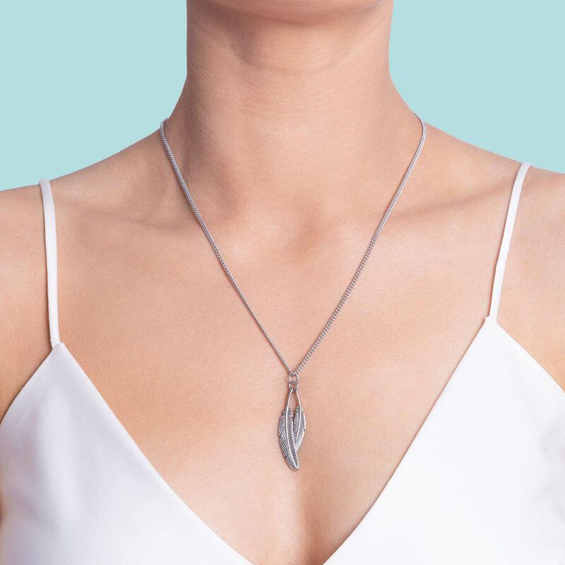 Boh Runga Duo Miromiro Feather Pendant Silver image number 1