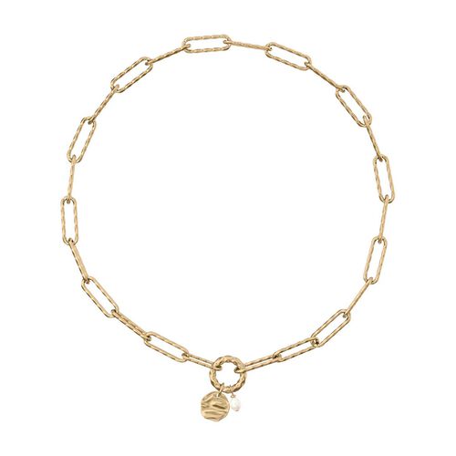 Skagen Agnethe Pearl Gold-Tone Brass Chain Necklace