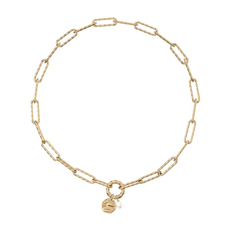Skagen Agnethe Pearl Gold-Tone Brass Chain Necklace image number 0