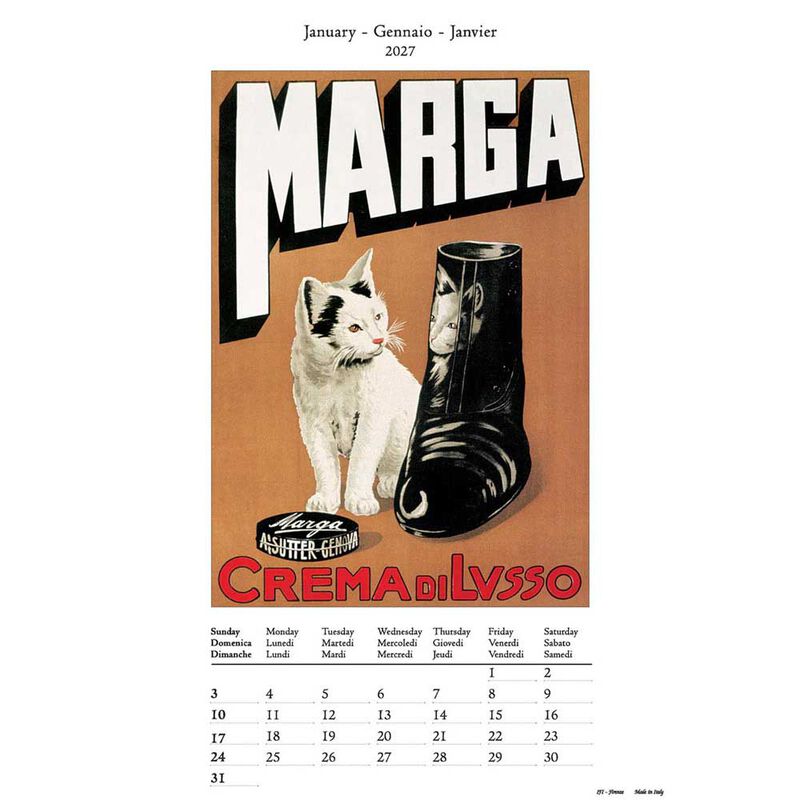 Istituto Fotocromo Chat Noir Italiano Medium Art Calendar 2027 image number 1