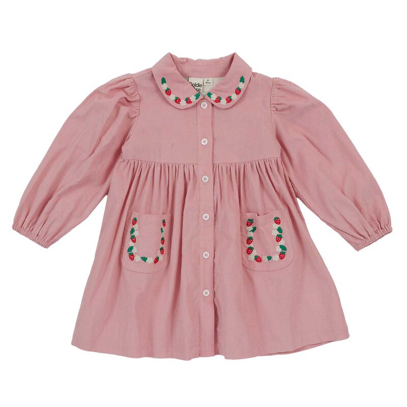 Goldie + Ace Wild Strawberry Corduroy Collar Dress 3-5Y image number 0