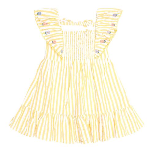 Huxbaby Flower Field Stripe Shirred Dress 3-5Y