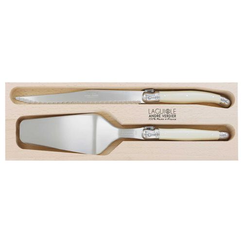 Andr&eacute; Verdier Laguiole Pastry Set 2 Piece - Ivory