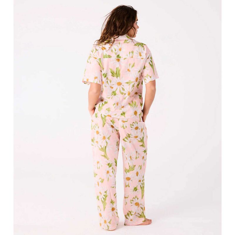 Kip&Co Sweet Daisy Adult Organic Cotton Short Sleeve Shirt & Pant PJ Set image number 1