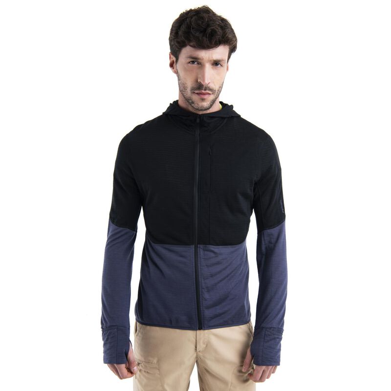Icebreaker Mens Merino 200 RealFleece Descender LS Zip Hoodie image number 0
