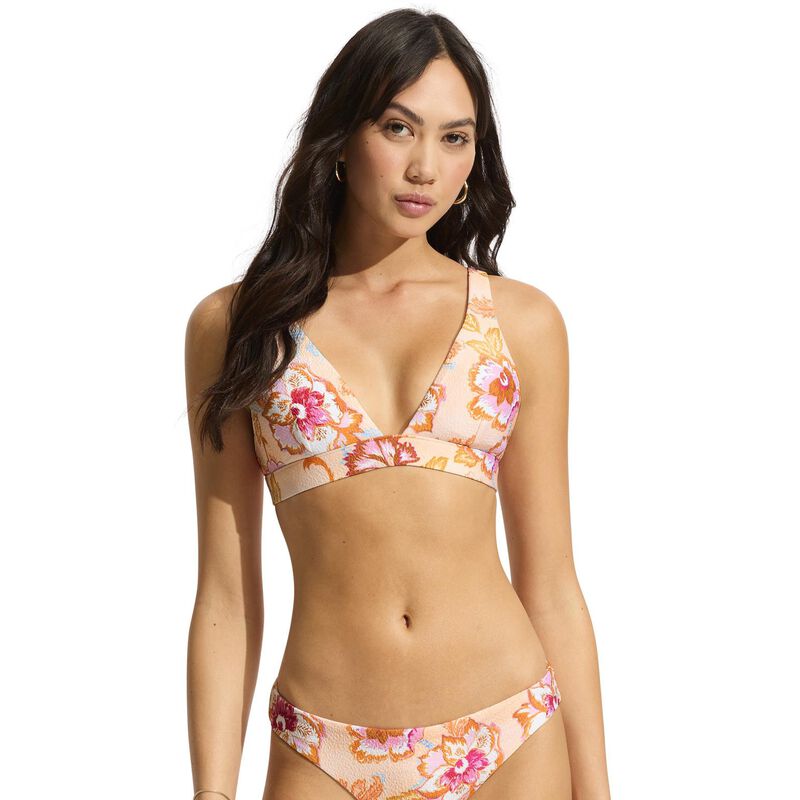 Seafolly Spring Festival Longline Tri Bra True Navy image number 0