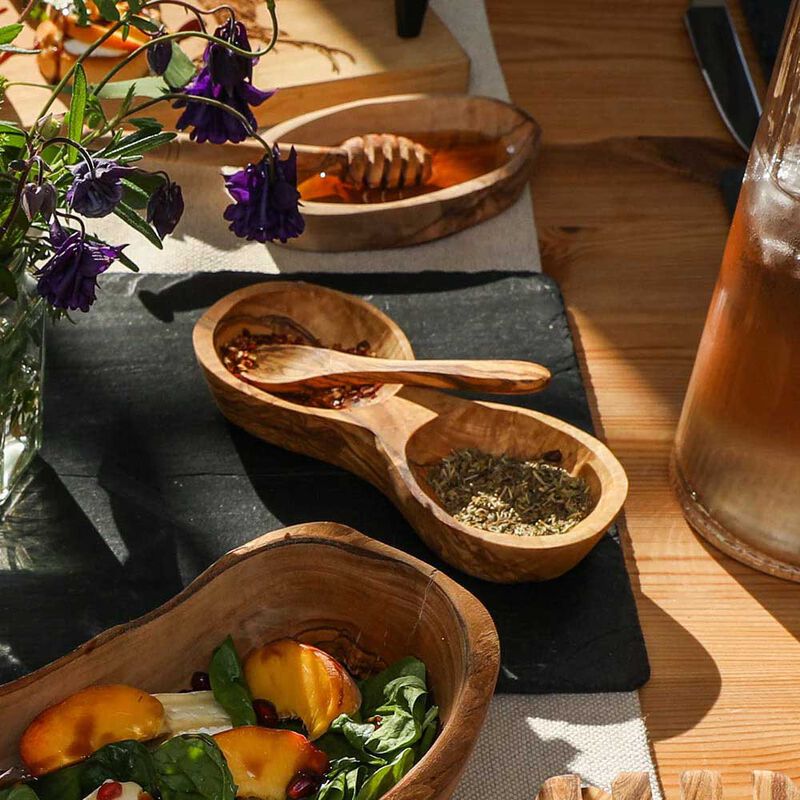 Selbrae House Olive Wood - Sugar/Jam/Mustard Spoon 14cm image number 1