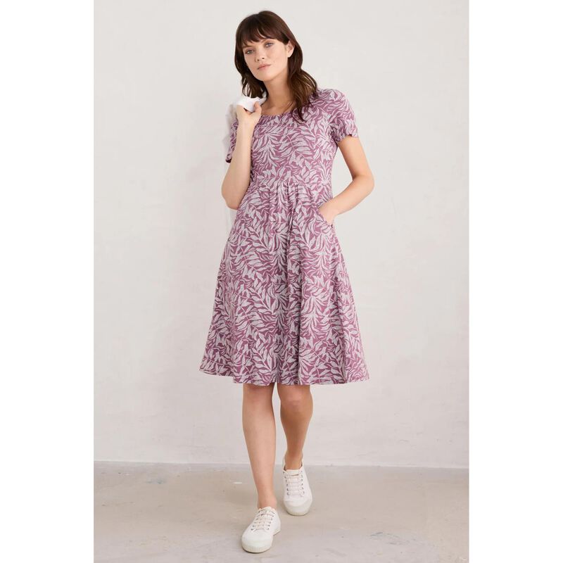 Seasalt Cornwall Enor Dress Dune Fronds Heather image number 3
