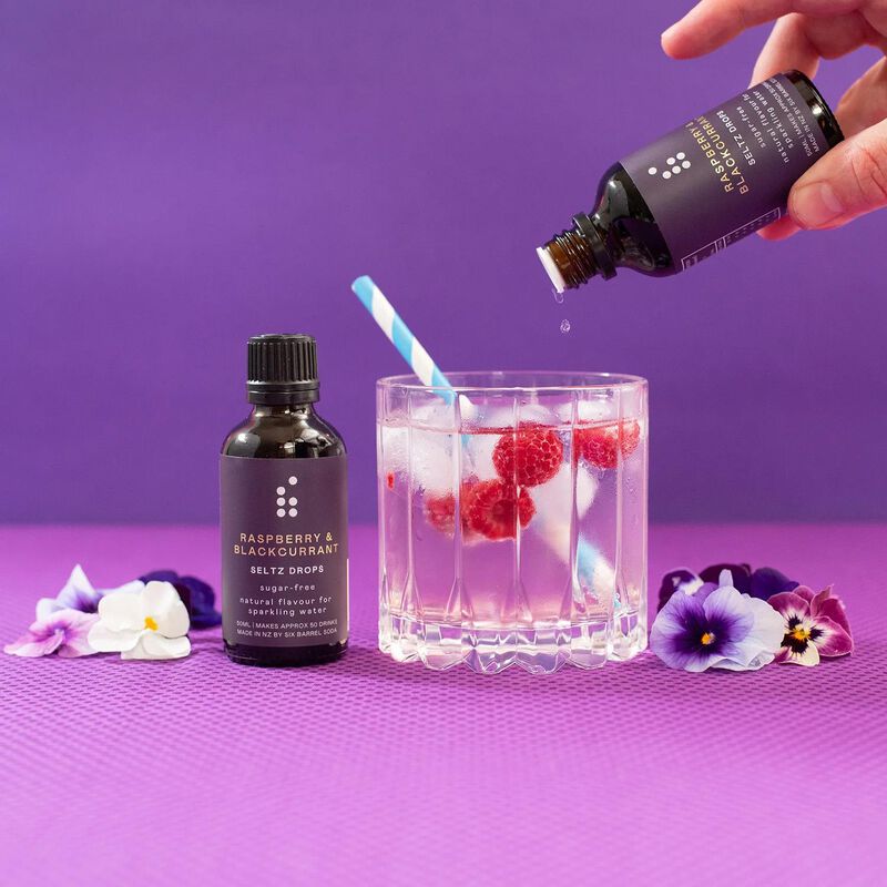 Six Barrel Soda Seltz Drops 50ml - Raspberry & Blackcurrant image number 1