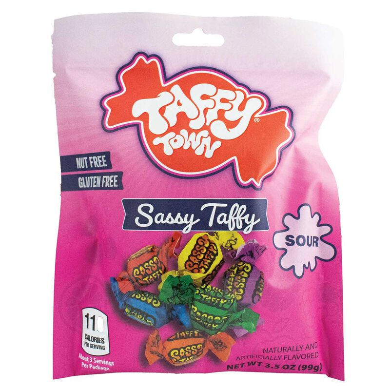 Taffy Town Sassy Sour Fruits Taffy Pouch 99g image number 0