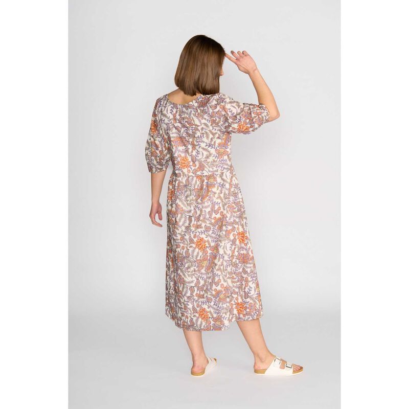 Vassalli V Neck Dress With Pleat Sleeve Detail And Side Pockets image number 1