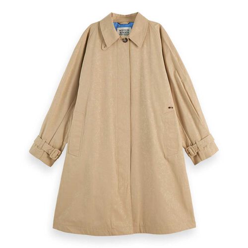 Scotch & Soda Floral Embossed Cotton Blend Carcoat