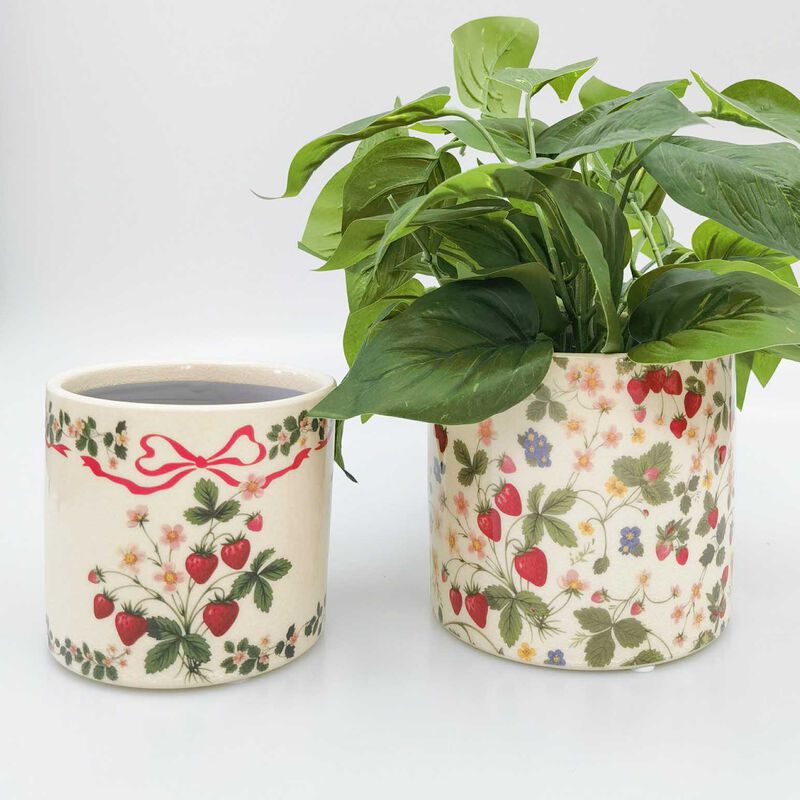 Urban Products Strawberry Field Planter Green & Red 12cm image number 1