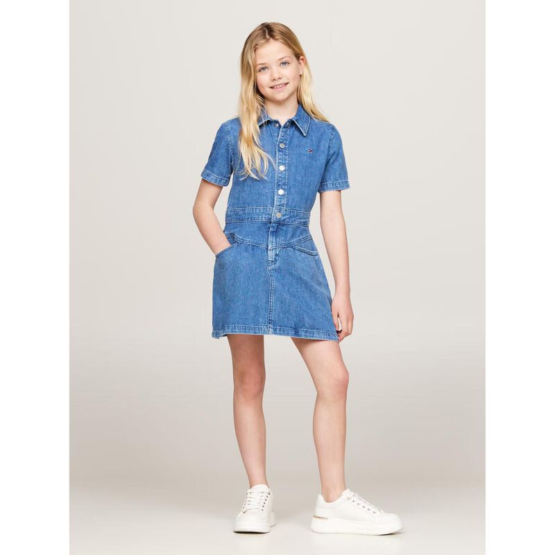 Tommy Hilfiger Denim Dress Mid Blue Ss 8-14Y image number 2