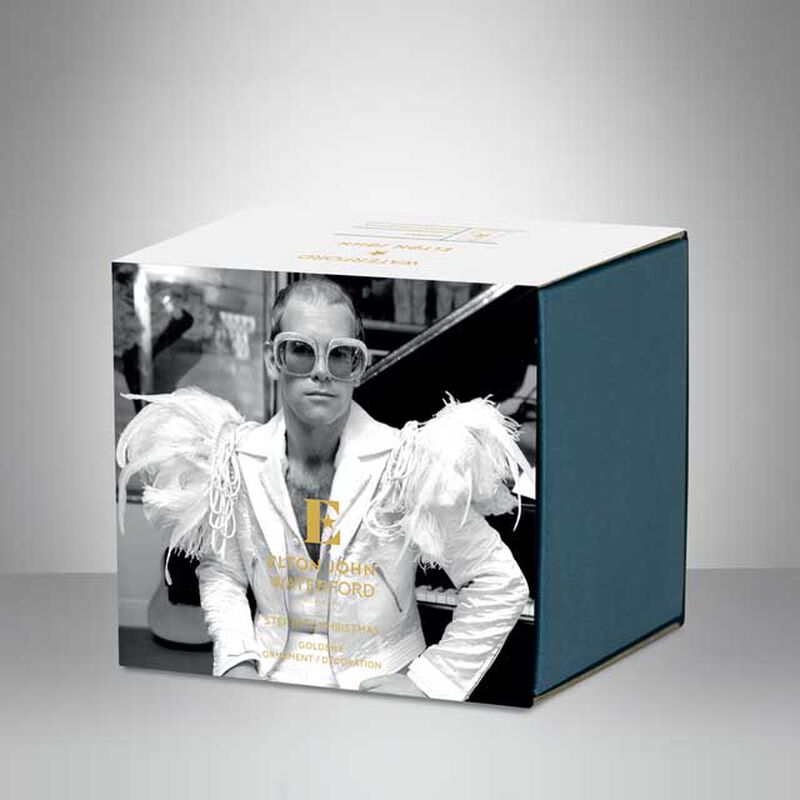 Waterford Elton John Golden E Ornament image number 1