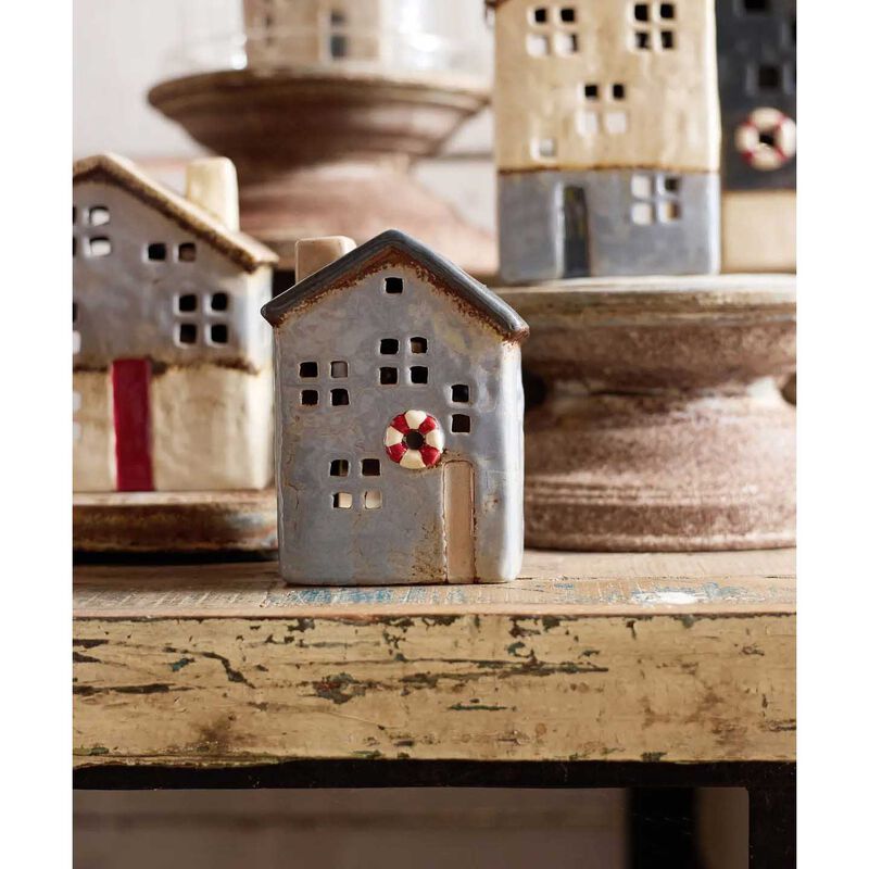 French Country Saint Malo Tea Light House with Buoy Small image number 1