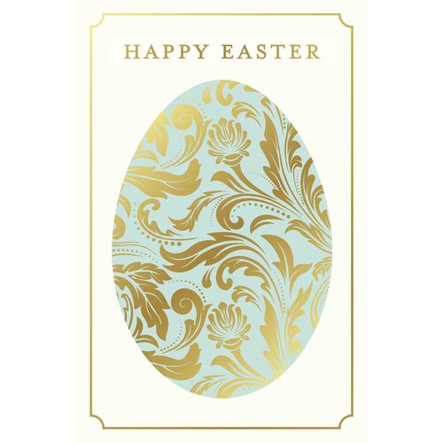 Image Gallery Easter Easter Blue Egg With Filigree Card