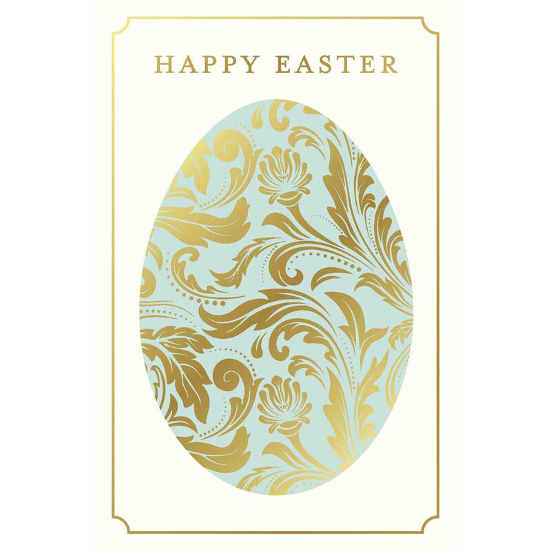 Image Gallery Easter Easter Blue Egg With Filigree Card image number 0
