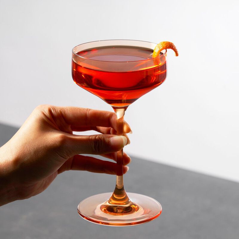 Reserve Nouveau Crystal Coupes In Amber By Viski Set Of 2 image number 2