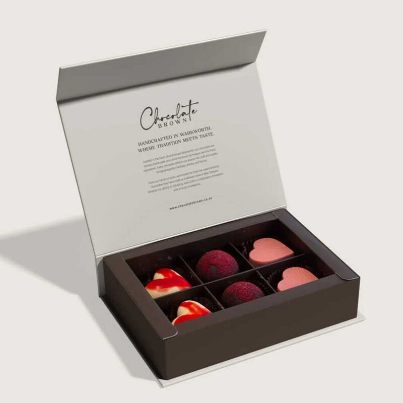Chocolate Brown With Love Boxed Chocolates 6-Piece image number 1