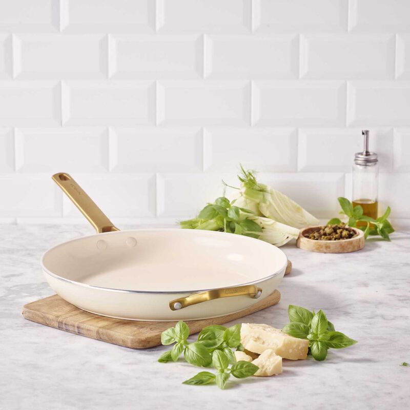 Greenpan Padova PFAS Free Frypan 32cm With Helper Handle - Cream image number 2