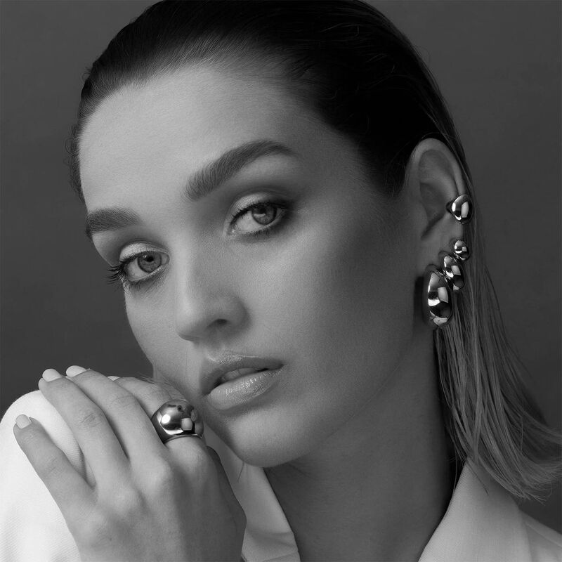 Silk & Steel Dynamic Hoop Earrings Large image number 1
