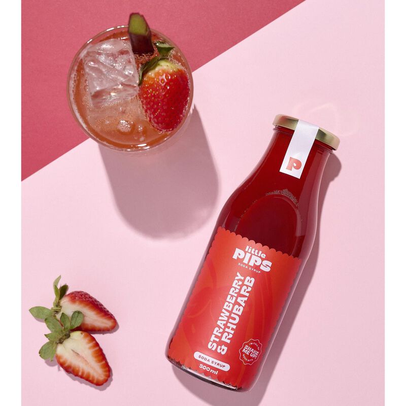 Little Pips Soda Syrup Strawberry & Rhubarb 500ml image number 1