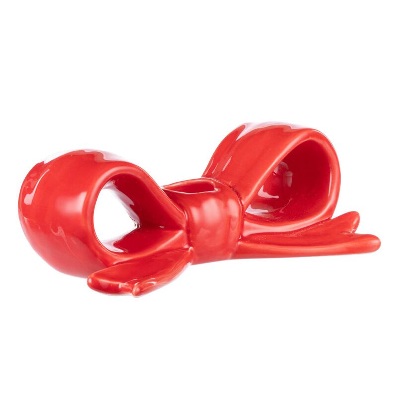 Emporium Saylor Bow Candle Holder 14.5x8x5.3cm Red image number 1