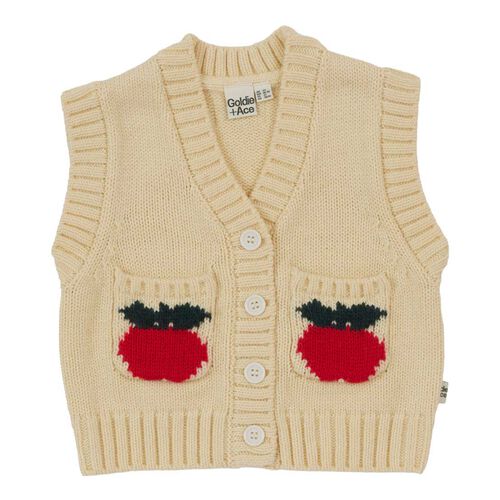 Goldie + Ace Apple Pocket Knit Vest 3-5Y