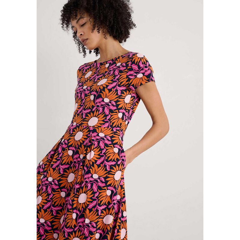 Seasalt Cornwall Wild Bouquet Dress Bold Sunflower Maritime image number 3