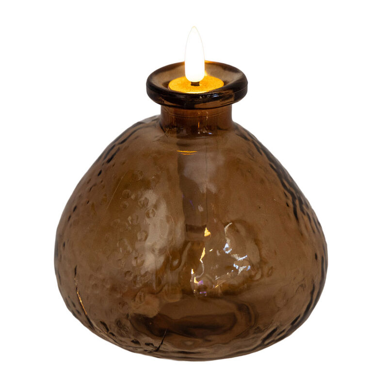 Stellar Haus Luma Vase Brown With Candle Flame image number 0