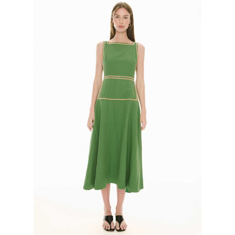 POL Marlin Raffia Trim Dress image number 3