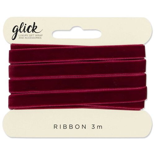 Image Gallery Velvet Red Christmas Ribbon 3M