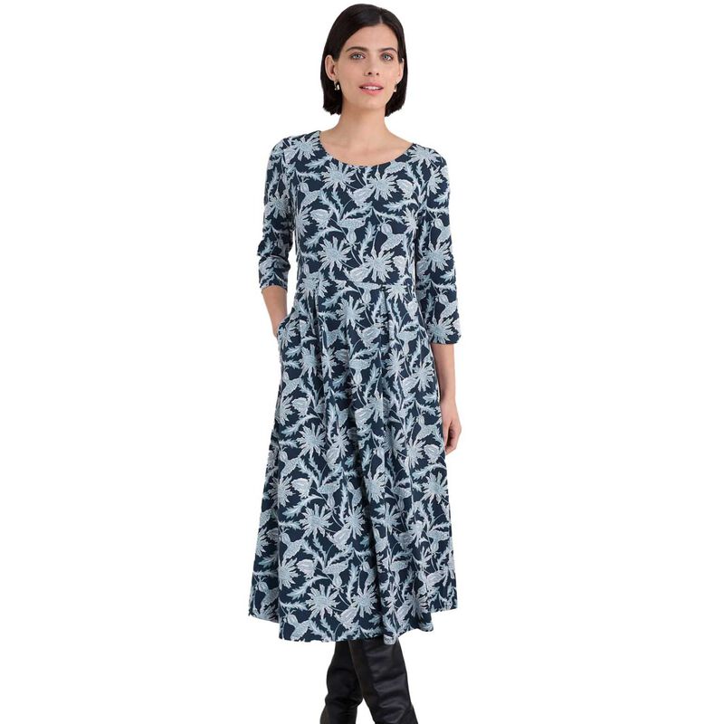 Seasalt Cornwall Veronica Dress Woodcut Thistle Maritime image number 0