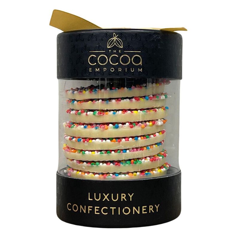 The Cocoa Emporium White Chocolate Sprinkle Discs image number 0