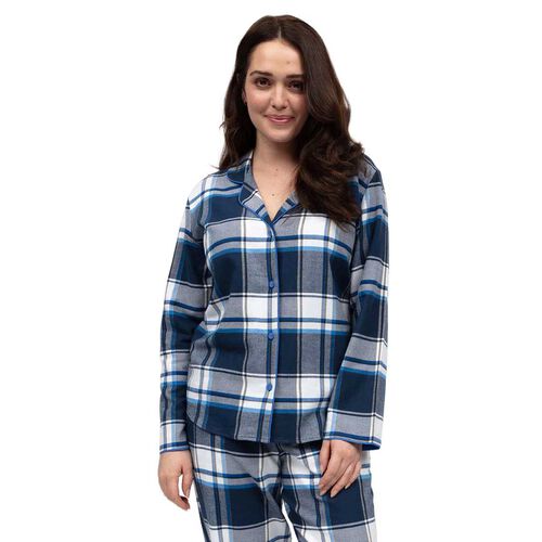 Cyberjammies Frosty Brushed Check Pyjama Top