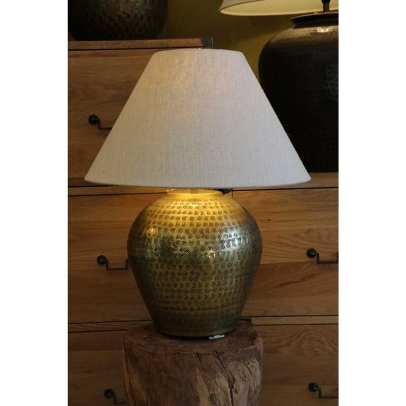 CC Interiors Ravello Etched Lamp with Ivory Shade image number 1