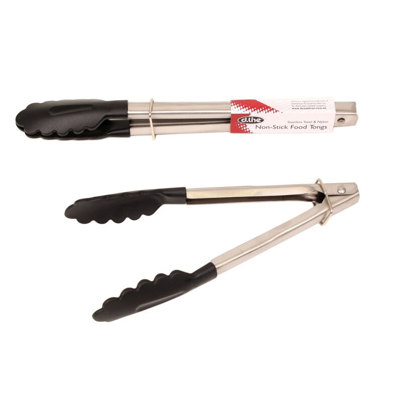 D.Line S/S 24cm Tongs with Non stick Nylon Head image number 0
