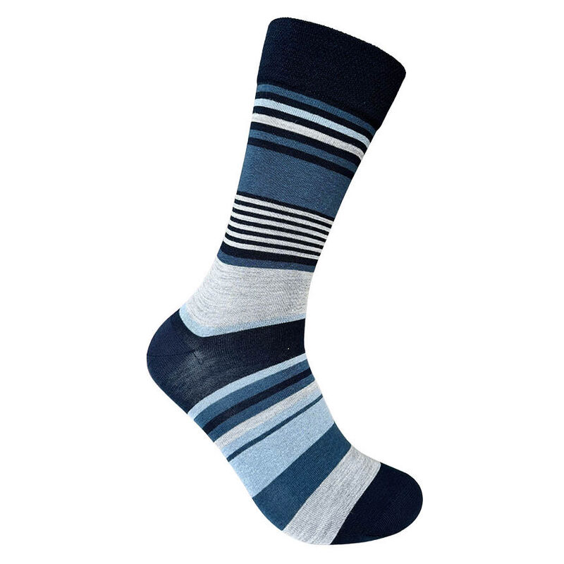 DS Socks Mens Classic Dress Sock Irregular Stripe Relaxed Top Socks image number 2