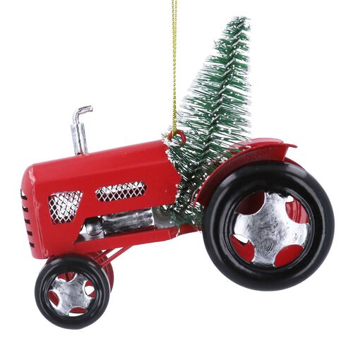 Gisela Graham Metal Tractor w Tree Decoration