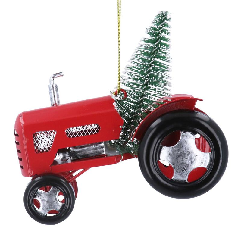Gisela Graham Metal Tractor w Tree Decoration image number 0