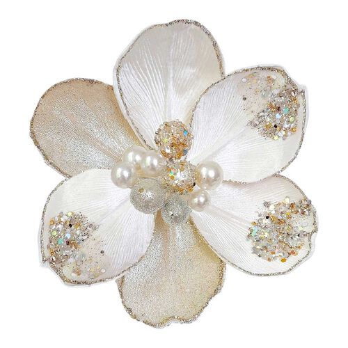 Large Pearl Magnolia Light Ivory/ Platinum